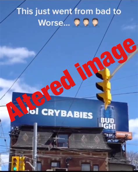 budweiser billboard crybabies|Fact check: No, Bud Light didnt make crybabies billboard